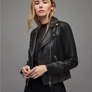 Allsaints Dalby biker Black Leather Jacket